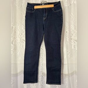 Old Navy Curvy Straight Jeans Dark Wash Stretch Size 10 Short